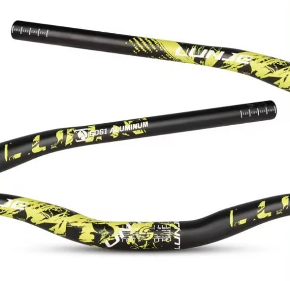 Lunje Alüminyum 31.8 780 mm Riser Mtb Gidon Bisiklet Gidonu Siyah Sarı - 2