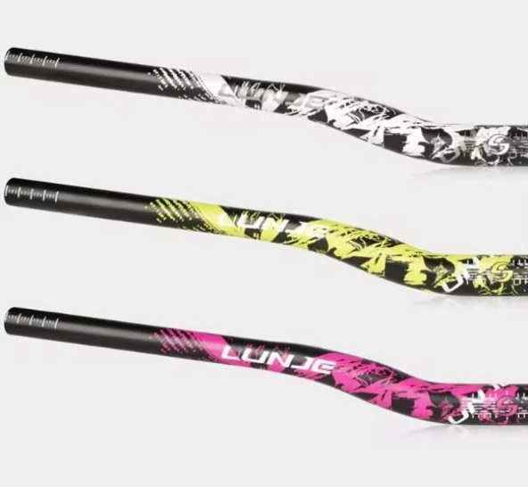 Lunje Alüminyum 31.8 780 mm Riser Mtb Gidon Bisiklet Gidonu Siyah Sarı - 4