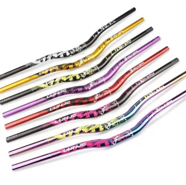 Lunje Alüminyum 31.8 780 mm Riser Mtb Gidon Bisiklet Gidonu Siyah Sarı - 5