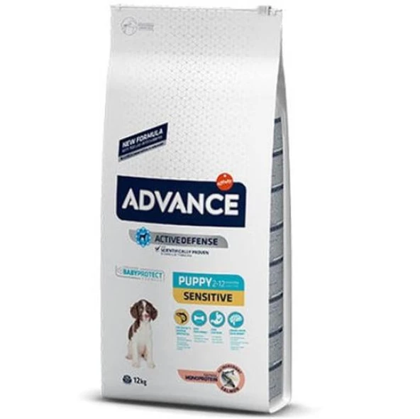 Advance Somonlu ve Pirinçli Hassas Sindirim Sistemi için Yavru Köpek Maması 12kg