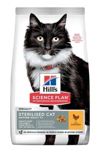 Hill's Mature Adult +7 Sterilised Tavuklu Kısırlaştırılmış Yaşlı Kedi Maması 1,5 KG Açık Mama - 1