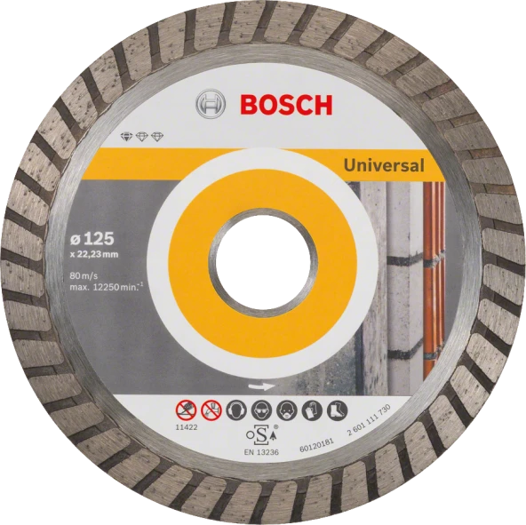 Bosch - Standard Seri Genel Yapı Malzemeleri İçin Turbo Segmanlı Elmas Kesme Diski 125 mm ürün görseli 1