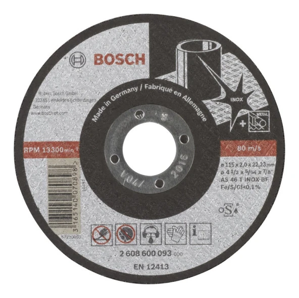 Bosch 115x2,0 mm Expert for Inox Düz ürün görseli 1