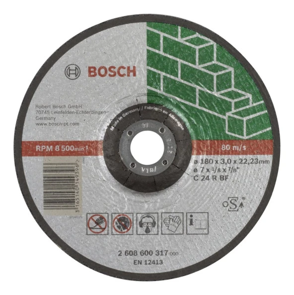 Bosch - 180*3,0 mm Expert Serisi Bombeli Taş Kesme Diski (Taş) ürün görseli 1