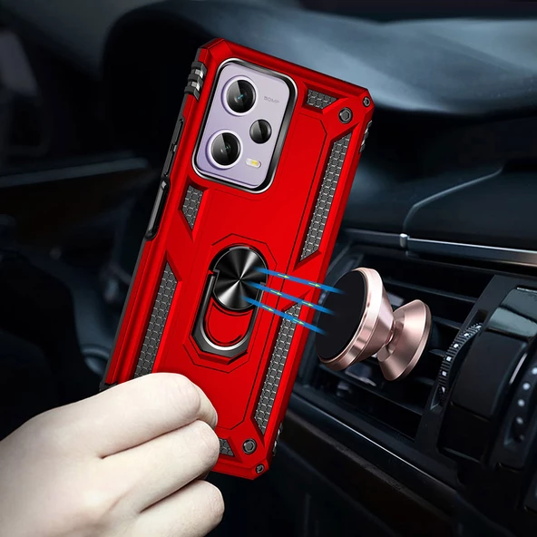 Xiaomi Redmi Note 12 Pro 5g Kılıf Vega Tank Sert Yüzüklü Standlı Zırh Koruma Kapak - 2
