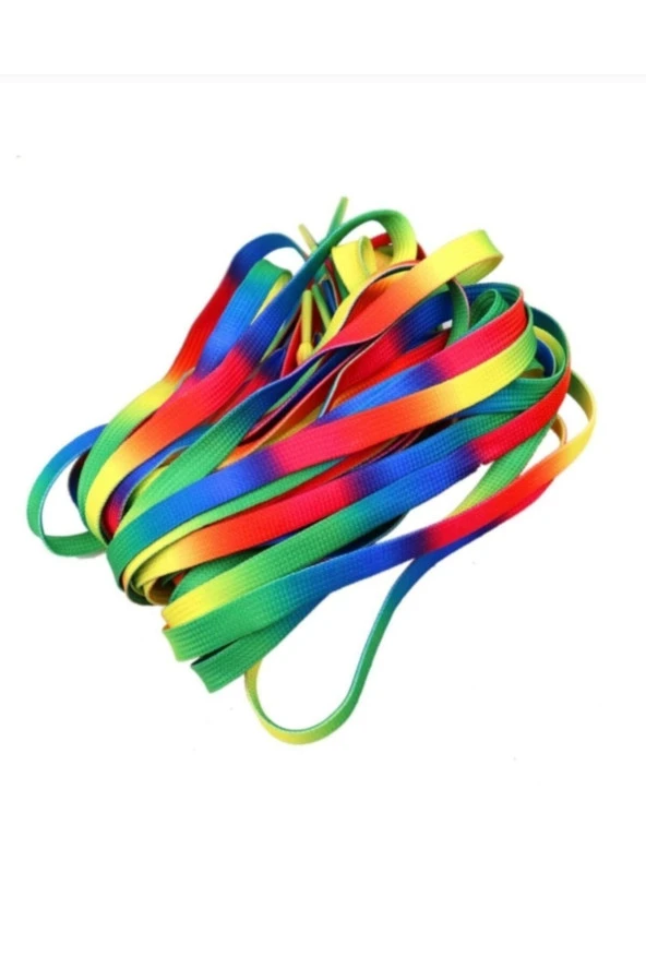 Yassı Gökkuşağı Spor Ayakkabı Bağı GZ75 120 cm 1 Çift