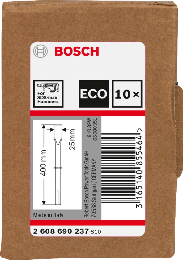 Bosch - SDS-Max Şaftlı Yassı Keski 400*25 mm 10'lu EKO - 2