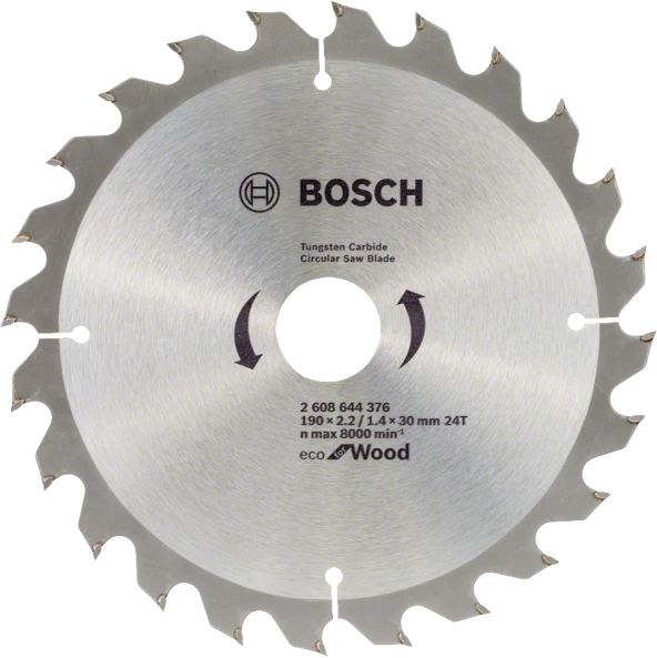 Bosch - Optiline Eco Serisi Ahşap için Daire Testere Bıçağı 190*30 mm 24 Diş ürün görseli 1