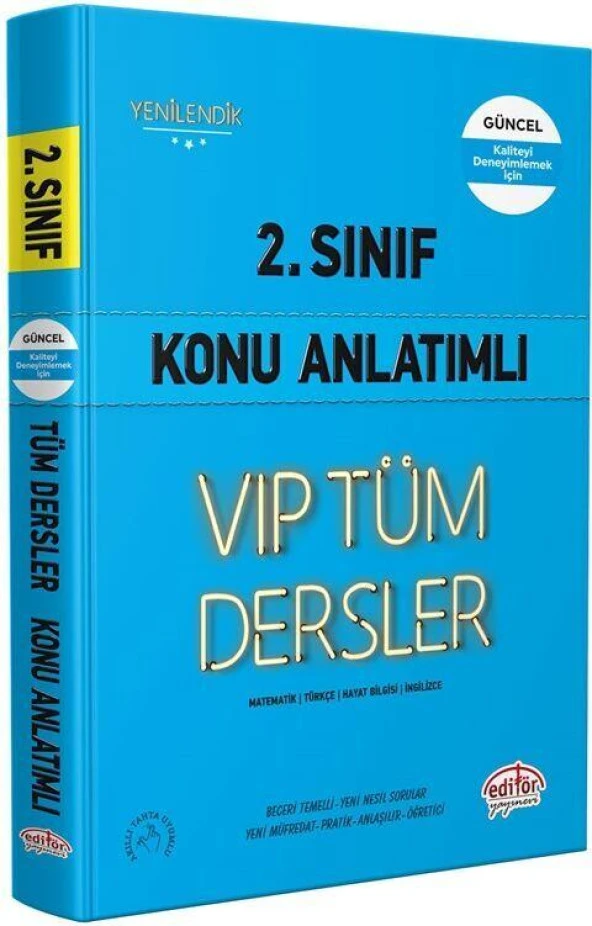 2. Sınıf VİP Tüm Dersler Konu Anlatımlı Editör Yayınları