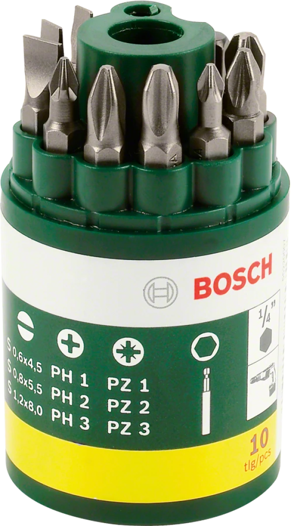 Bosch - 10 Parça Vidalama Ucu Seti (PH+PZ+S)