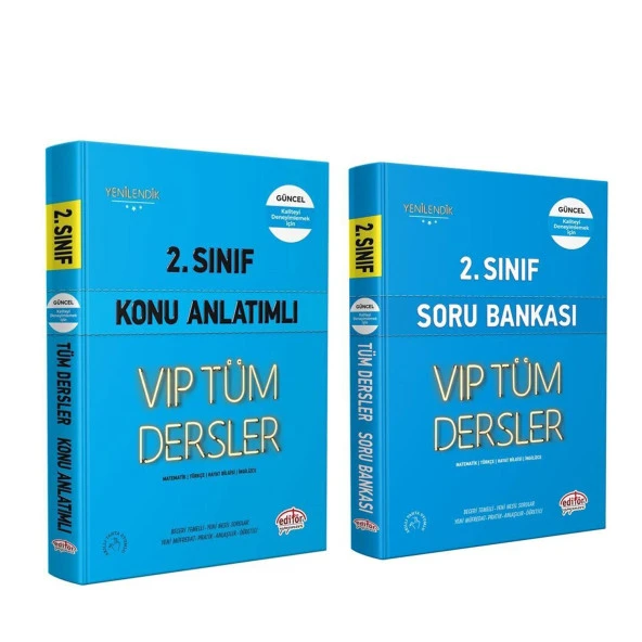 Editör Yayınları 2.Sınıf VİP Tüm Dersler Konu ve Soru Seti 2 Kitap