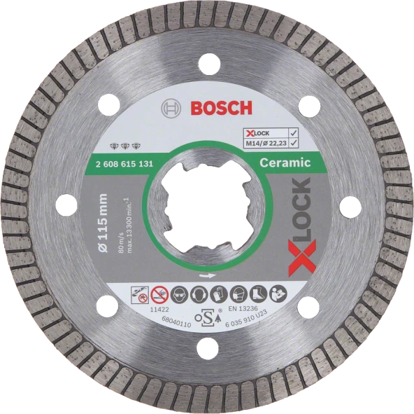 Bosch - X-LOCK - Best Serisi Seramik İçin, Extra Temiz Kesim Turbo Segman  Elmas Kesme Diski 115 mm