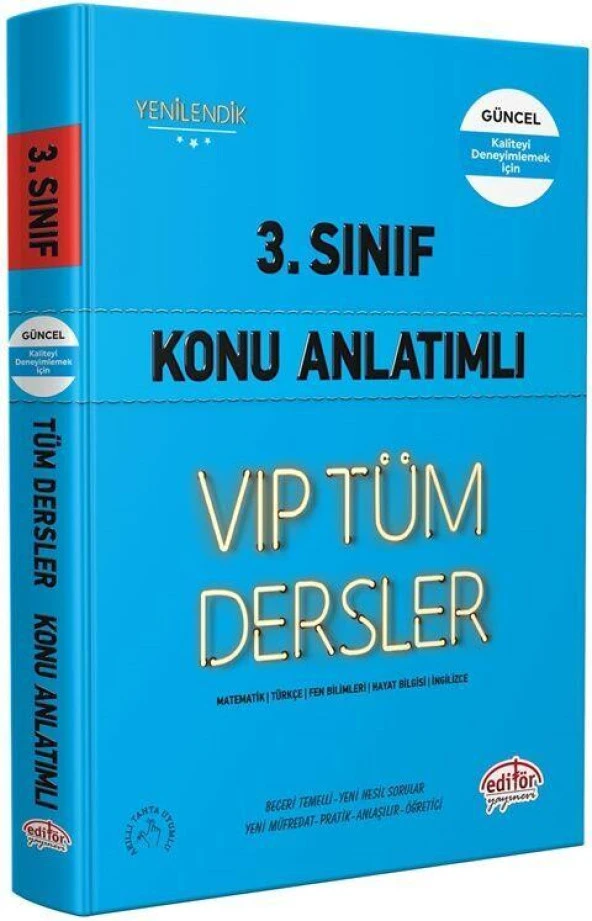 3. Sınıf VİP Tüm Dersler Konu Anlatımlı Editör Yayınları