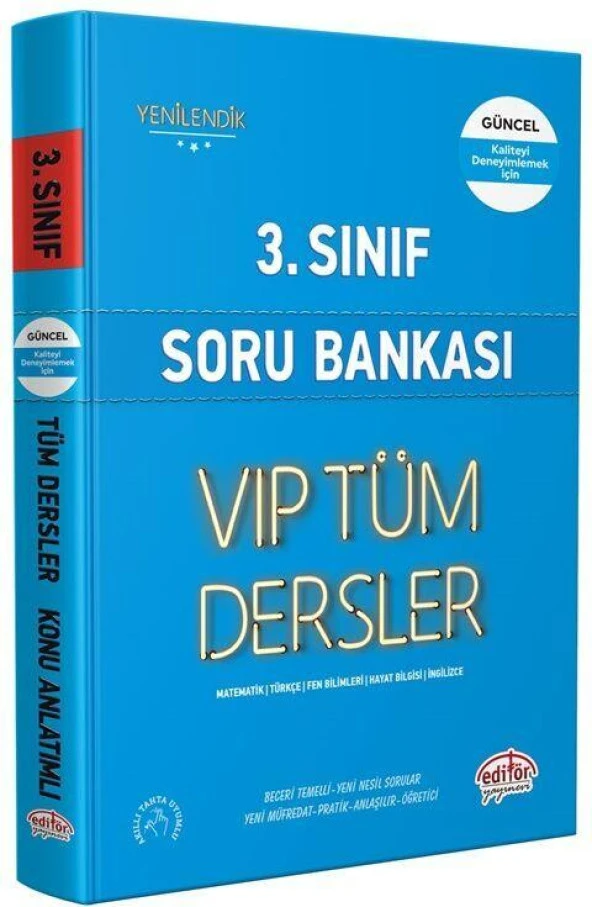 3. Sınıf VİP Tüm Dersler Soru Bankası Editör Yayınları