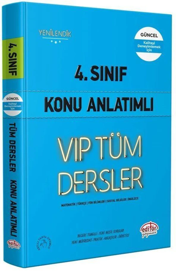 4. Sınıf VİP Tüm Dersler Konu Anlatımlı Editör Yayınları