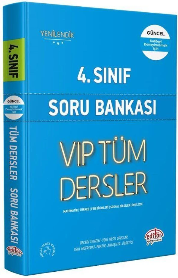 4. Sınıf VİP Tüm Dersler Soru Bankası Editör Yayınları