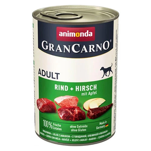 Animonda GranCarno Sığır Etli Elmalı ve Geyik Etli Yetişkin Köpek Konservesi 6 Adet 400 Gr