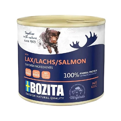 Bozita Natural Pate Somonlu Tahılsız Yetişkin Köpek Konservesi 625 Gr