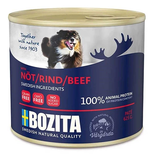 Bozita Natural Pate Biftekli Tahılsız Yetişkin Köpek Konservesi 625 Gr