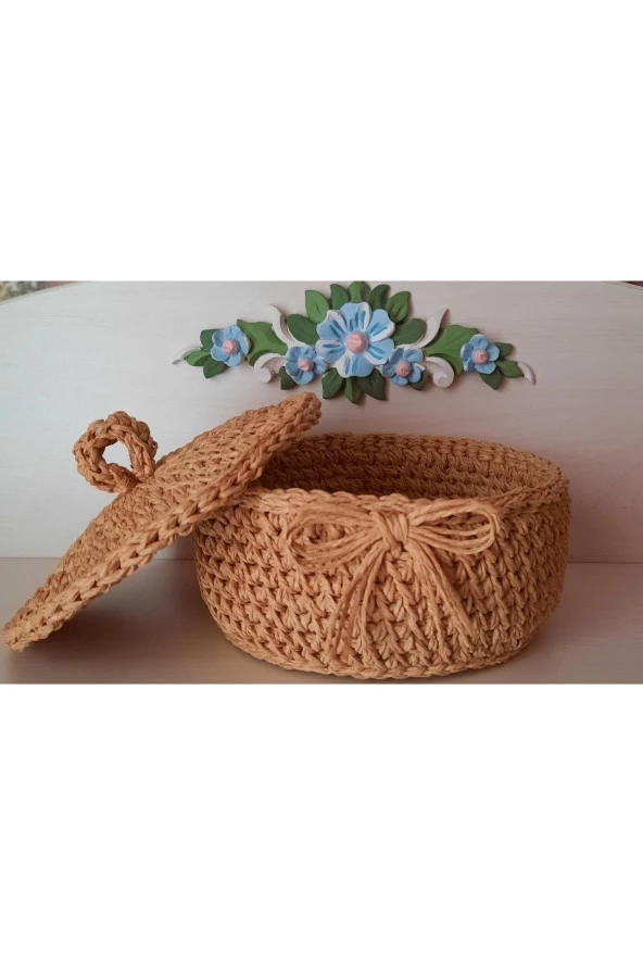 Kağıt Iplik Dekoratif Sepet Düzenleyici Hasır Sepet - 2