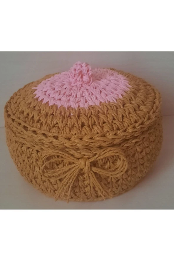 KAĞIT İPLİK DEKORATİF SEPET ÇOK AMAÇLI HASIR SEPET - 5