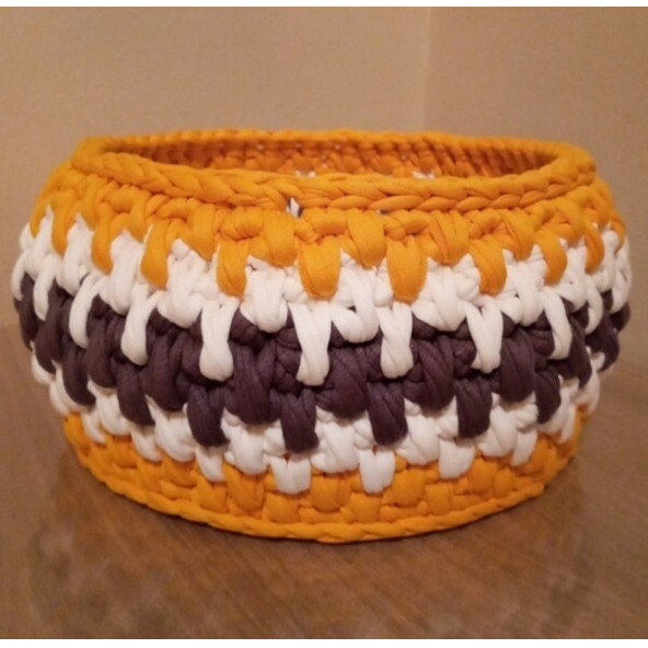 Ahşap Tabanlı Dekoratif Sepet Çok Amaçlı Sepet - 2