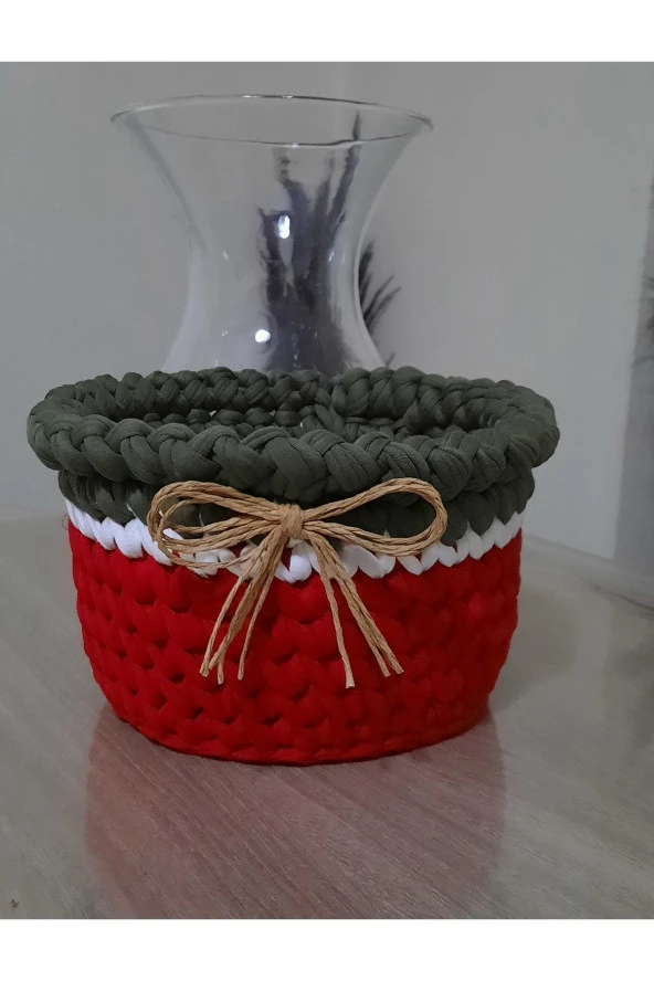 Çok Amaçlı Penye Sepet Düzenleyici Sepet Dekoratif Sepet Yılbaşı Sepeti - 2