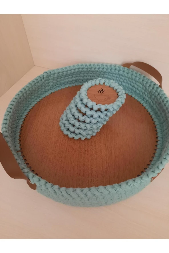 El Örgü Ahşap Sunum Tepsisi - 4