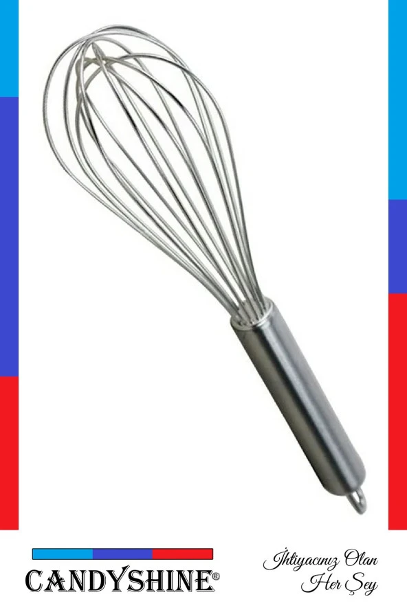 Paslanmaz Çelik Çırpıcı Krom Metal Saplı Lüx Çırpıcı Yumurta Süt Karıştırıcı Hamur Çırpıcı - 2