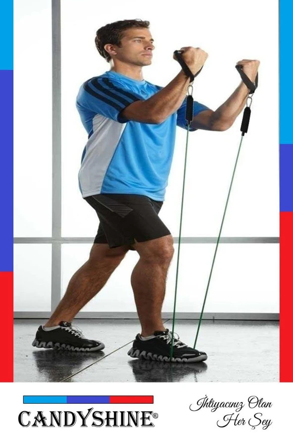 10 Parça Kondisyon Kardiyo Aerobik Fitness Egzersiz Direnç Lastiği Seti Pilates Yoga Spor Aleti - 4