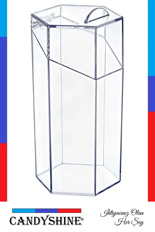 Kapaklı Büyük Boy Makyaj Fırça Düzenleme Kutusu Çok Amaçlı Dekoratif Altıgen Makyaj Organizer - 3