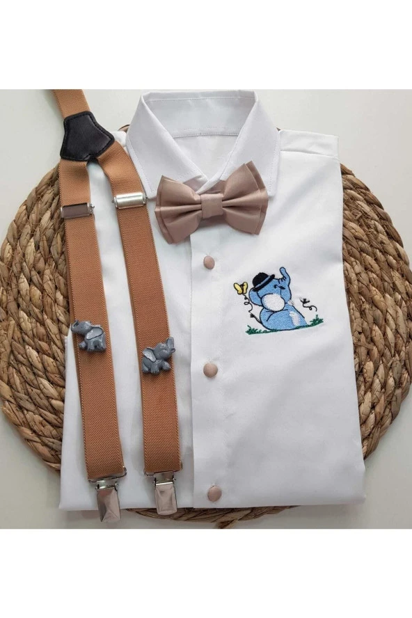 Fil Konseptli Askı Papyon Gömlek