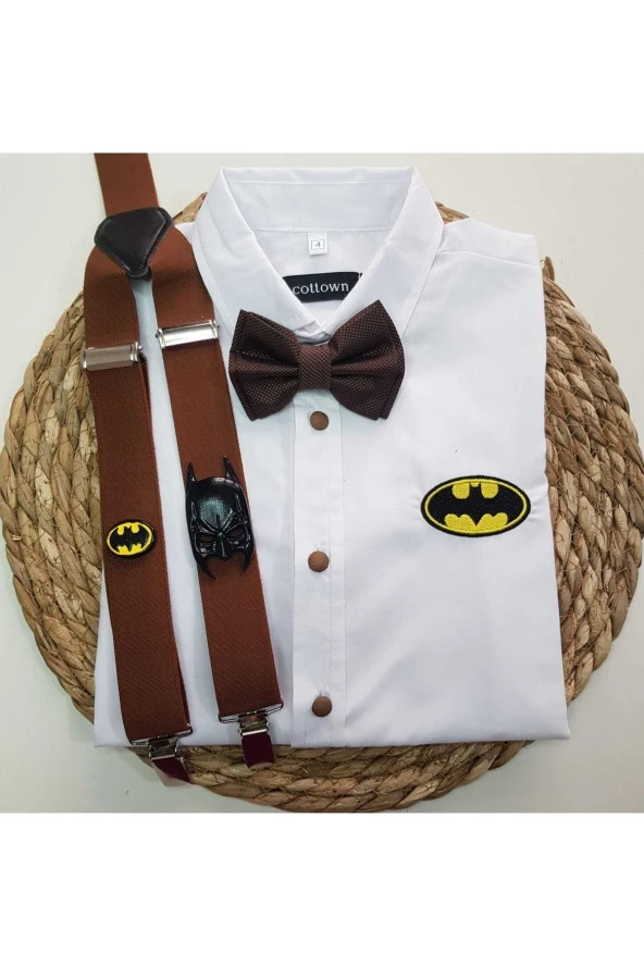 Batman Konseptli Askı Papyon Gömlek ürün görseli 1