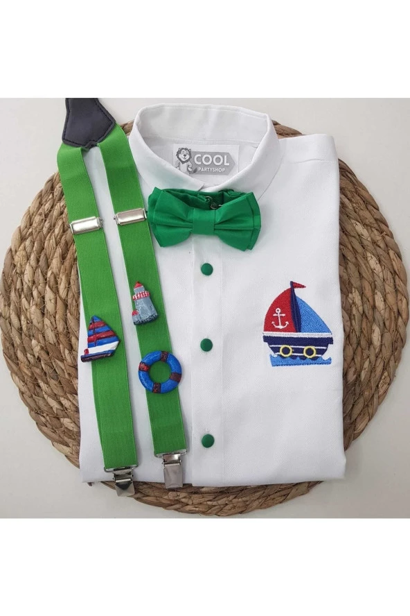 Denizci Konseptli Askı Papyon Gömlek