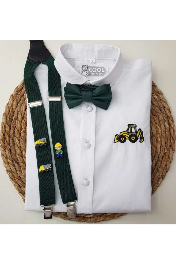 Inşaat Konseptli Askı Papyon Gömlek