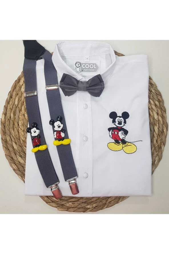 Mickey Kıyafet Askı Papyon Gömlek ürün görseli 1