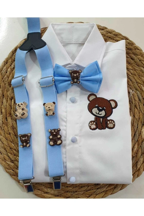 Ayıcık Konseptli Askı Papyon Gömlek