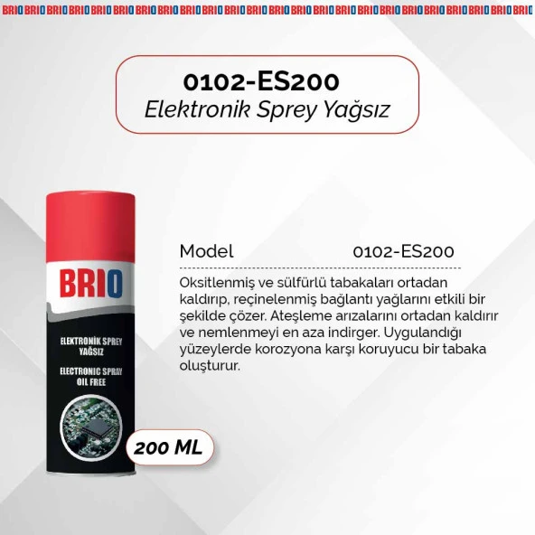 Brio Elektronik Kart Devre Soket Kablo Oksit Temizleyici Sprey 200 Ml Yağsız 2'li Paket - Resim 2