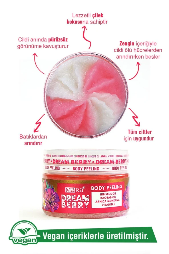 Dreamberry Değerli Yağlar Içeren Çilek Vücut Peeling 300 gr