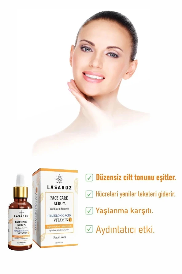 Lasaroz Yüz Bakım Serumu Hyaluronic Acid Vitamin C 30 ml - Resim 2