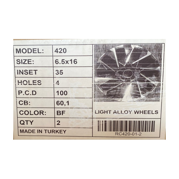 16x6.5 R1 420 4x100 Renault Clio Jant Takım - 2