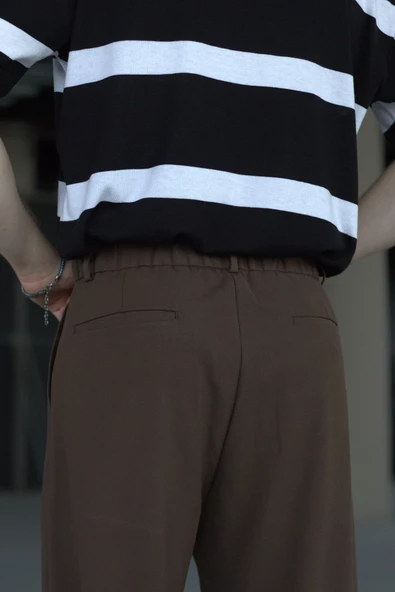 Erkek Pileli Baggy Kalıp Kumaş Pantolon - 12