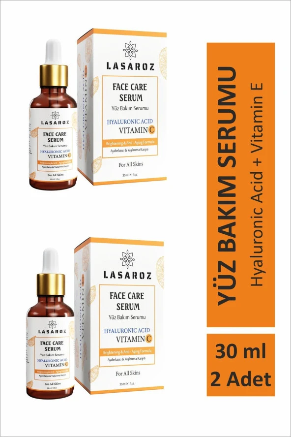 Lasaroz Yüz Bakım Serumu Hyaluronic Acid Vitamin C 30 ml X 2 ADET