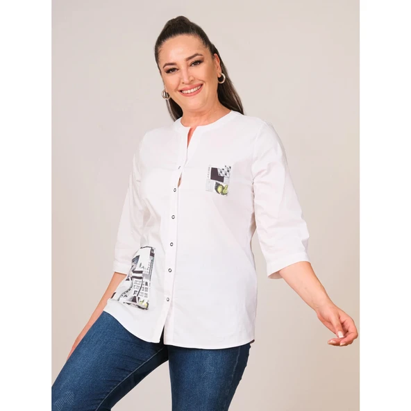 BÜYÜK BEDEN KADIN GÖMLEK - Resim 2