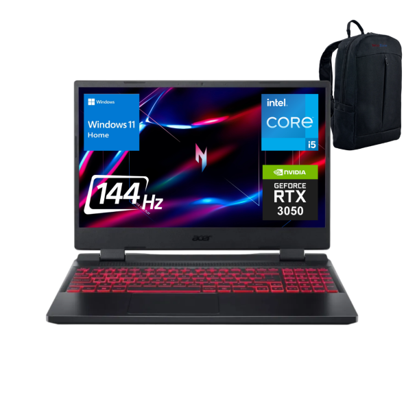 Acer Nitro 5 Core I5-12450H 16GB 1TB SSD RTX3050 15.6'' Fhd 144Hz Win11 Dizüstü Bilgisayar - Webzone Çanta NH.QFJEY.008