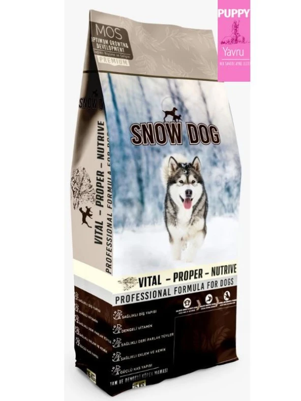 Snow Dog Kuzu Etli Yavru Köpek Maması 15 Kg