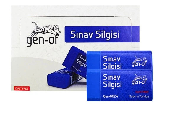 Gen-Of No:24 Dust Free Orta Boy Sınav Silgisi Mavi (GEN-6624) 24 Adet - 2