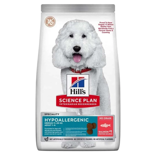 Hills HypoAllergenic Somonlu Orta Irk Yetişkin Köpek Maması 12 Kg