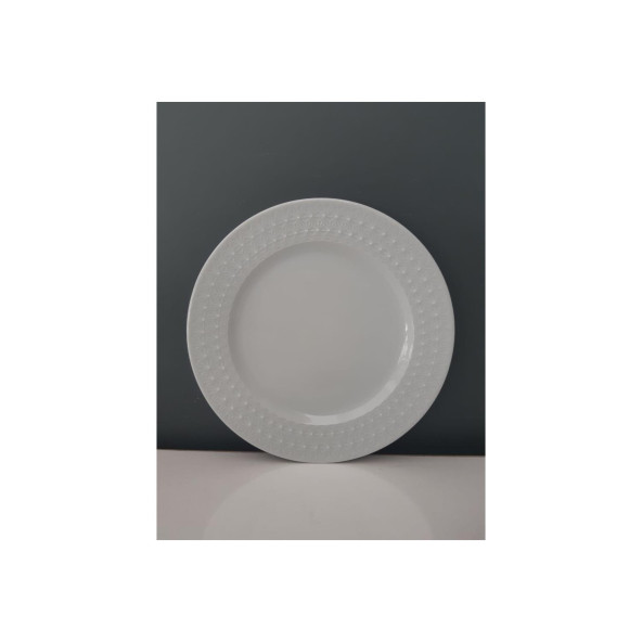 Kütahya Porselen Inci 6 Adet 21 cm Pasta Tabağı Dekorsuz