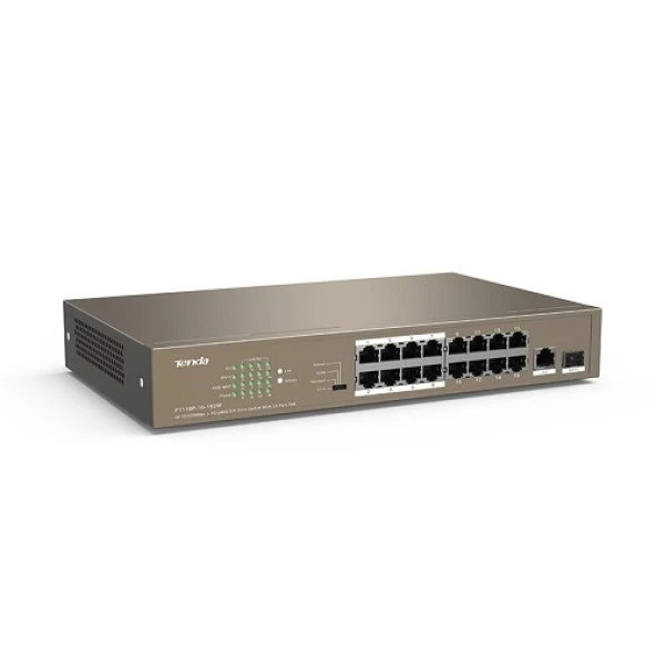 TENDA 16port 150w FULL PoE TEF1118P-16-150W 10/100 1X SFP Yönetilemez Switch - 2